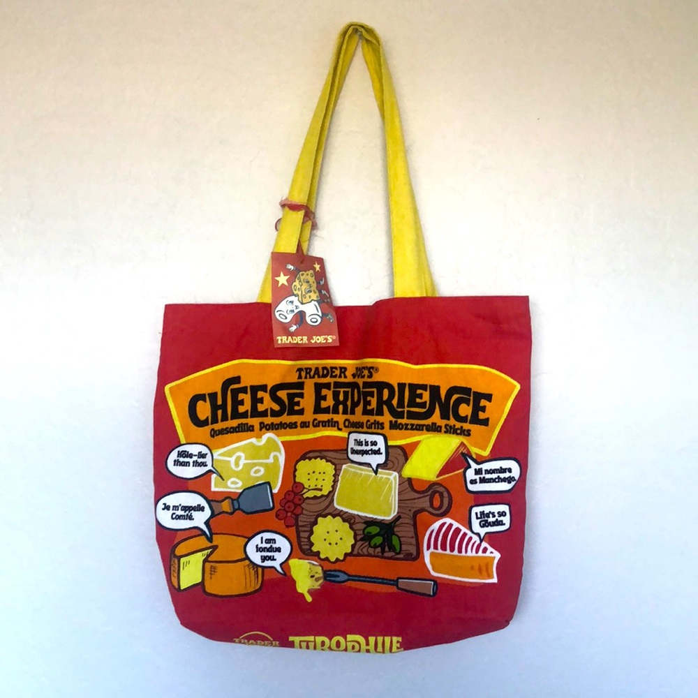 Trader Joe's Cheese Experience Tote Bag - Red & Yellow
